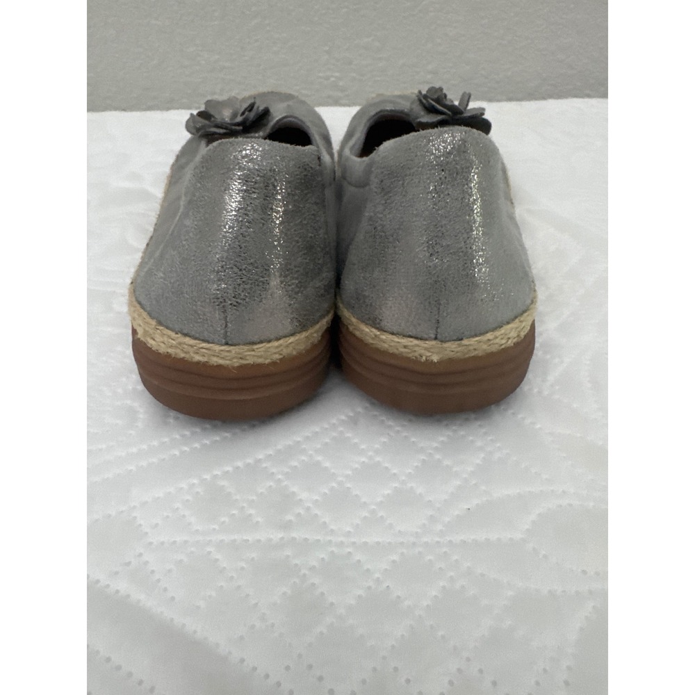 Clarks Eliana Jade Shimmer Flats Pewter Silver Slip On Comfort Shoes Size 8.5 - Picture 7 of 12